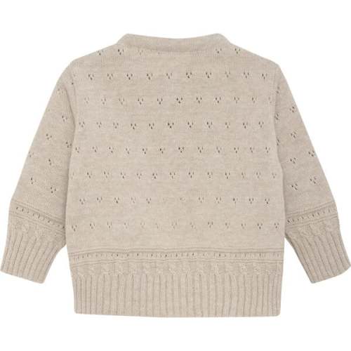 Baby Girls Knit Eyelet Cardigan, Eggnog - HutteliHut | Maisonette