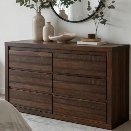 6 Dresser for Bedroom, Wide Drawer Dresser with Storage Freestanding, Wooden Closet Storage Chest for Living Room, Bedroom, Entryway