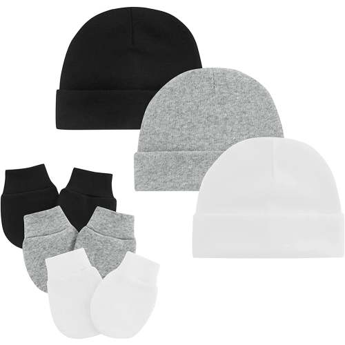 Zando Baby Hat Mittens Newborn Hats for Boys Baby Hats 0-6 Months Winter Beanie Caps 3 Pack 5 0-6 Months