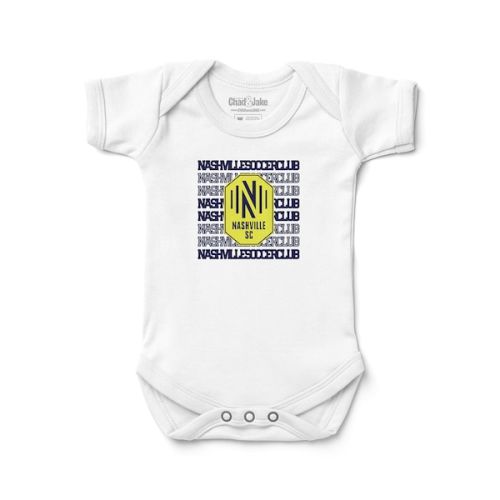 Newborn & Infant Nashville SC Chad & Jake White Retro Bodysuit
