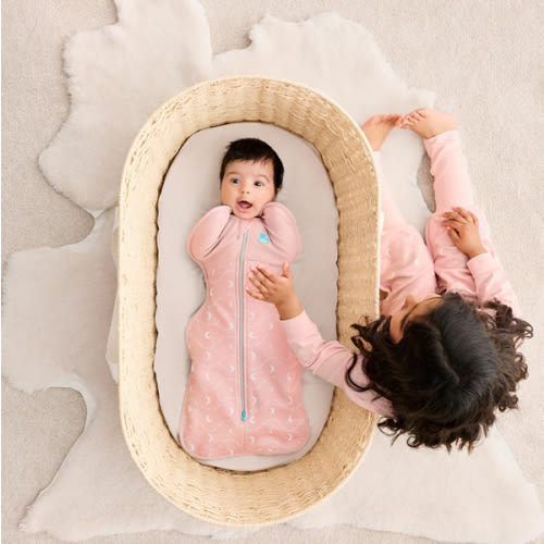 Swaddle Up™ 1.5 TOG Cotton Dusty Pink Moon and Back