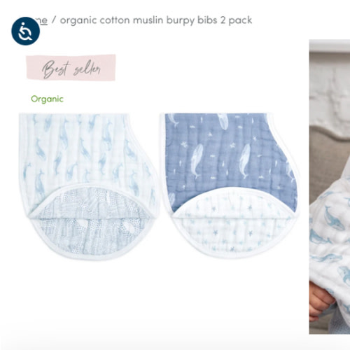 Oceanic Organic Cotton Burpy Bibs 2pk | aden + anais