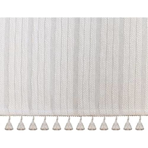 Crane Baby Boho Crib Skirt, 100% Cotton Wrap Around Baby Crib Skirting with Tassels, Natural White, Fits Standard Cribs, 28” x 52” x 16”, Neutral Crib Skirt