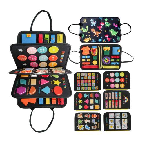 91Pcs Toddler Busy Board, Montessori Toys Toddler Activities for Travel Car Airplane - Toddler gift for boys girls 3 years old and up - kids