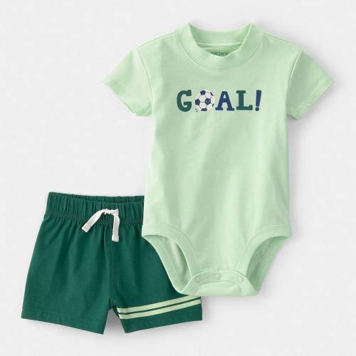 Baby Boy Carter's 2-Piece Soccer Goal Short Sleeve Bodysuit & Shorts Set