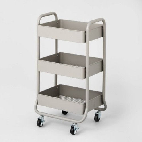 3 Tier Metal Utility Cart - Brightroom™, Color: Gray