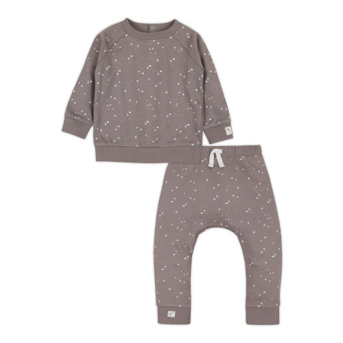 Little Star Organic Baby 2Pc Sweatshirt & Jogger Set, Size Newborn-24M