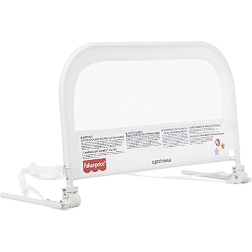 Fisher-Price Little Naps Bed Rail for Todlders in White, Suitable for All Types of Beds, No Tool Assembly for Toddler Bed Rail
