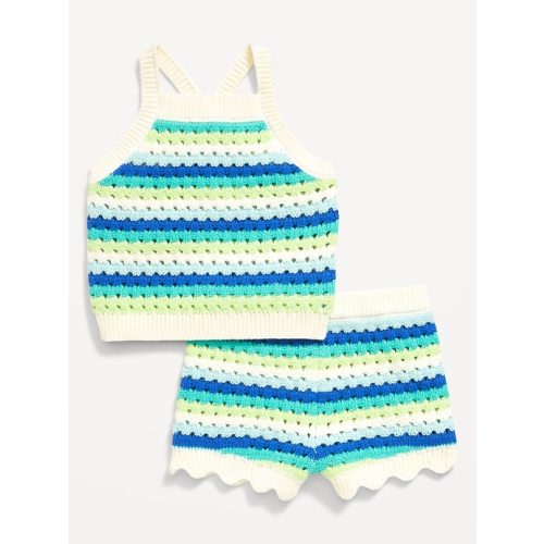 Crochet-Knit Tank Top and Shorts Set for Baby