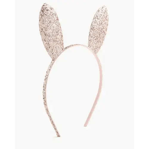J.Crew: Girls' Glitter Bunny Ear Headband For Girls - Gold