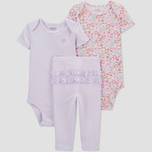 Carter's Just One You® Baby Girls' Floral Top & Bottom Set - Purple, Size: 3M