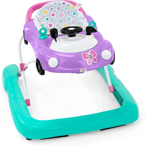 Bright Starts Little Speedster 3-in-1 Car Walker, Purple Power, Baby Activity Walker for Girls and Boys, 6 Months+