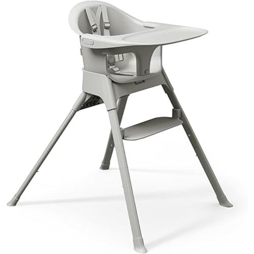 Mompush Olli 7-in-1 Convertible High Chair for Babies and Toddlers – Adjustable Height & Footrest, Dishwasher-Safe Tray, Compact Foldable Design for Easy Storage & Travel, Lightweight Yet Durable