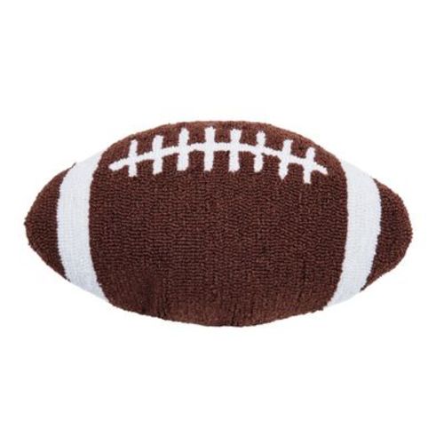 C&F Home Football Shaped Hooked Game Day Accent Pillow, 10.5" x 18"