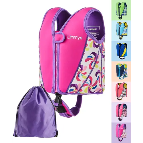 Limmys Premium Toddler Swim Vest - Toddler floaties, and Buoyancy Swimming Aid - Modern Design Swimming Vest for Boys, Girls and Babies - Drawstring Bag Included