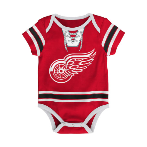 Detroit Detroit Red Wings Red Baby Hockey Pro Blank One Piece - 133416301