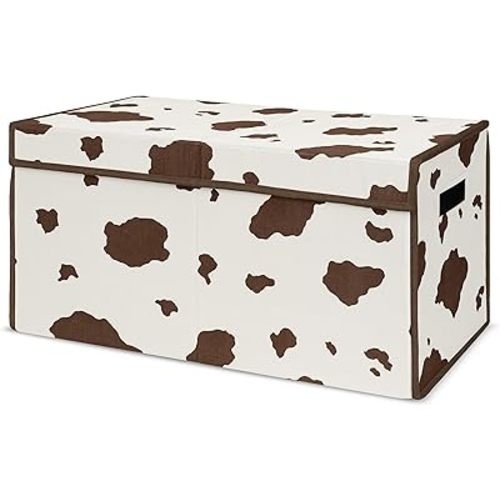 Sweet Jojo Designs Wild West Cow Print Boy Small Fabric Toy Bin Storage Box Chest For Baby Nursery or Kids Room - Brown and Cream Western Southern Country Animal