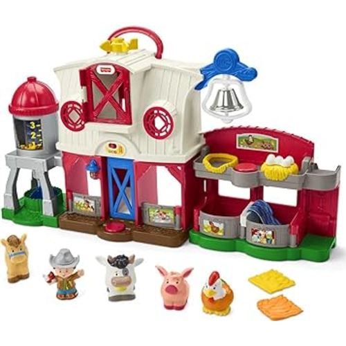 Fisher-Price Little People Toddler Learning Toy Caring for Animals Farm Electronic Playset with Smart Stages for Ages 1+ Years