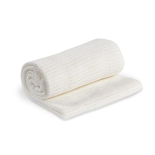 Lulujo Baby Cellular Baby Blanket, White