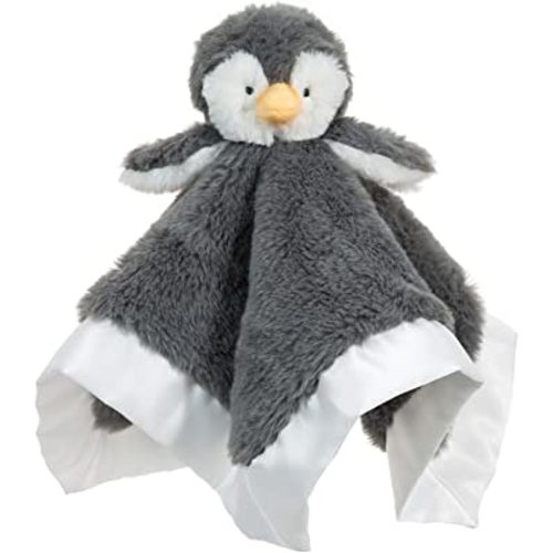 Apricot Lamb Stuffed Animals Soft Security Blanket Gray Penguin Infant Nursery Character Blanket Luxury Snuggler Plush(Gray Penguin, 14 Inches)