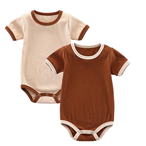 Jimonda Baby Bodysuit, Baby Girls Boys Romper,Gender Neutral Baby Clothes, Organic Cotton,Pack of 2