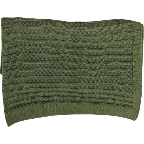 Baby Knit Blanket, 100% Cotton Ribble Patterns, Soft, Cozy, Lightweight Swaddle for Newborn & Infant Swaddling Beige Neutral, Perfect Baby Shower Ideas Green 30x30