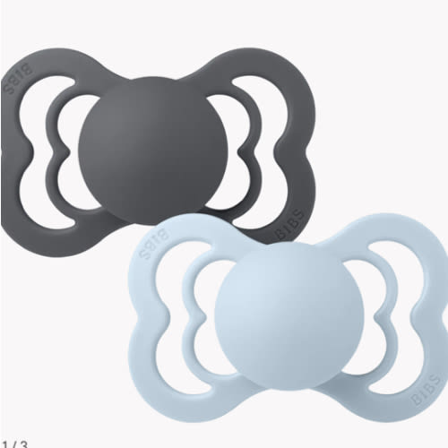 Supreme Pacifiers 2 Pack - Iron/Baby Blue – Bibsworld store US