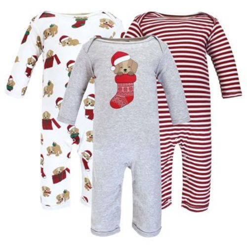 Hudson Baby Unisex Baby Cotton Coveralls, Christmas Dog, 0-3 Months