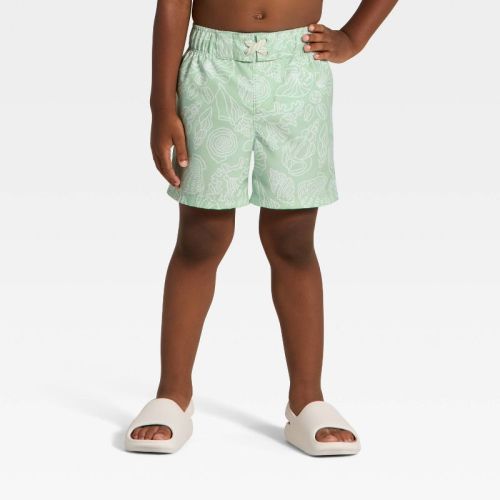 Toddler Boys' Seashell Board Short Swim Trunks - Cat & Jack™ Green