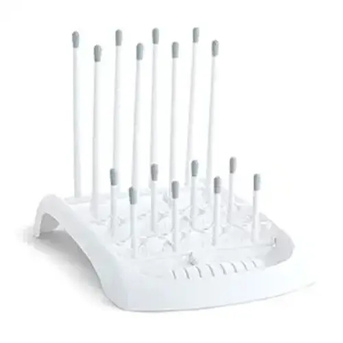 Munchkin Fold Baby Bottle Drying Rack - Compact Design Folds Flat for Easy Storage, White/Grey