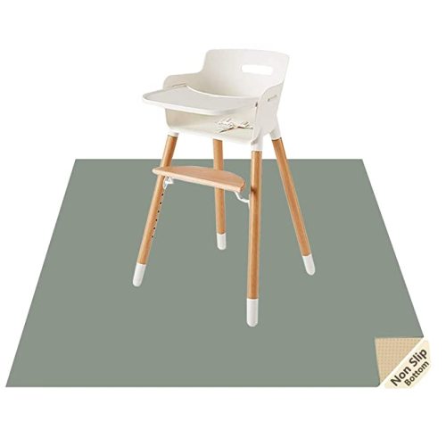 Splat Mat for Under High Chair/Arts/Crafts by CLCROBD, 51" Baby Anti-Slip Food Splash and Spill Mat for Eating Mess, Waterproof Floor Protector and Table Cloth (Gray) - Grey