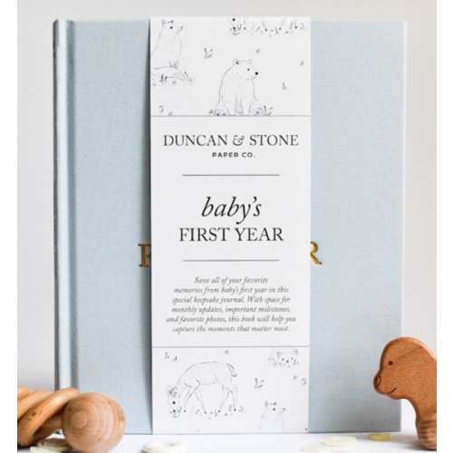 Baby Memory Book & Baby Photo Album | Baby Shower Gift for New Mom | Boy or Girl Milestone Scrapbook for Expecting Mom | First Year Journal