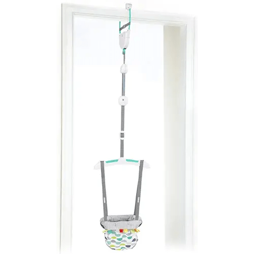 Bright Starts Playful Parade Door Jumper for Baby with Adjustable Strap, 6 Months and Up, Max Weight 26 lbs