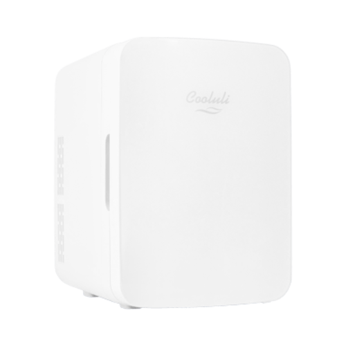 Cooluli Infinity White 10 Liter Compact Portable Cooler Warmer Mini Fridge for Bedroom, Office, Dorm, Car - Great for Skincare & Cosmetics (110-240V/12V)