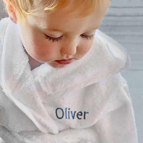 Personalized Bathrobe, Blue - Babyblooms | Maisonette