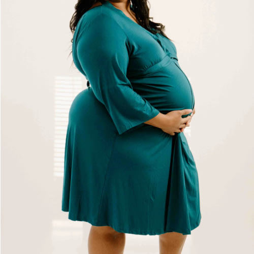 Lila Labor & Postpartum Gown in Deep Teal