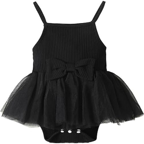 OPAWO Newborn Baby Girl Dress Infant Summer Romper Dress Sleeveless Onesie Halter Romper Tulle Dress One Piece Bodysuit 0-18M