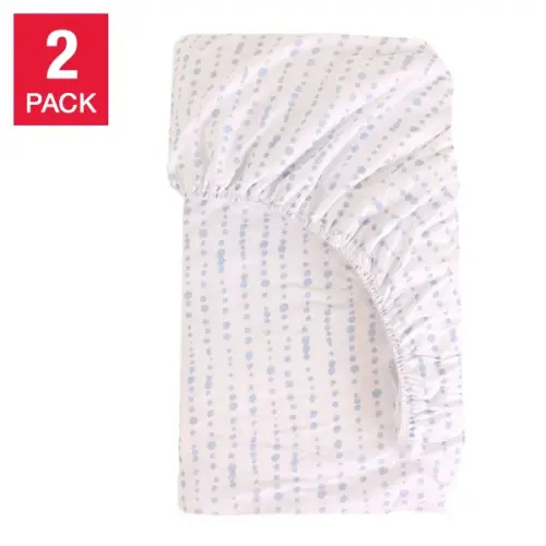 Baby's First by Nemcor Cotton Fitted Crib Sheets, 2-pack