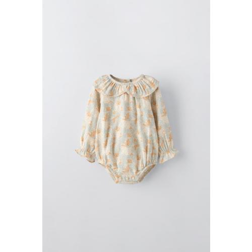 FLORAL BODYSUIT - Beige | ZARA United States