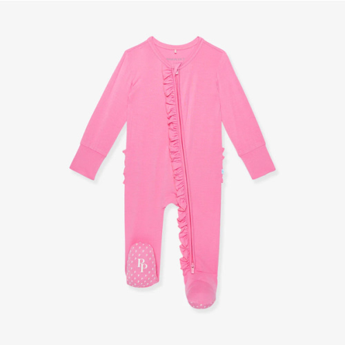 Solid Pink Baby Girl Footie Pajamas | Cruisin' Pink