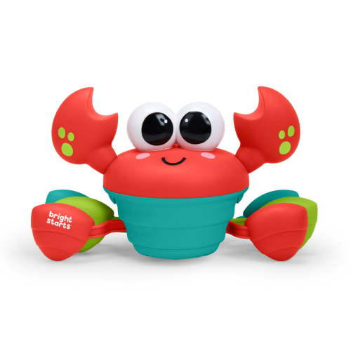 Bright Starts Rockin’ Crawling Crab Interactive Musical Baby Toy, Red, Unisex, Infant