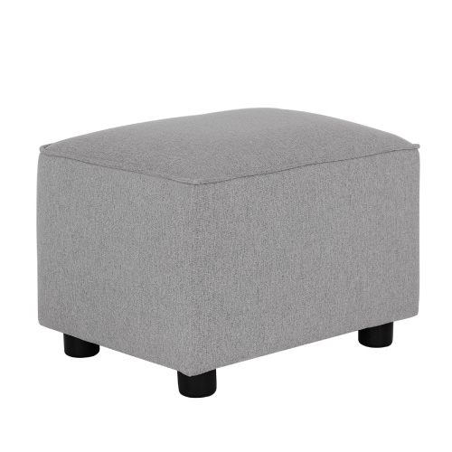 Evolur Holland Rectangular Upholstered Ottoman, Grey