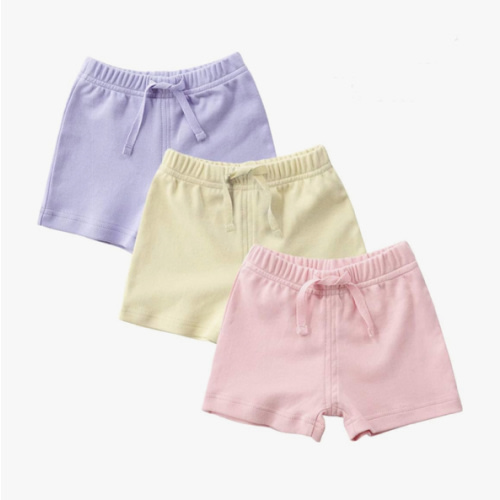 Teach Leanbh Unisex-Baby 3-Pack Cotton Soild Color Short with Drawstring 3-24 Months