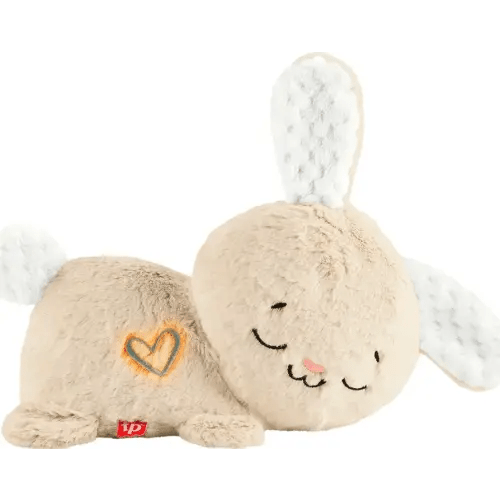 Fisher-Price Baby Sound Machine Soothe & Settle Bunny Portable Plush Toy with Music, Lights & Motion for Newborns