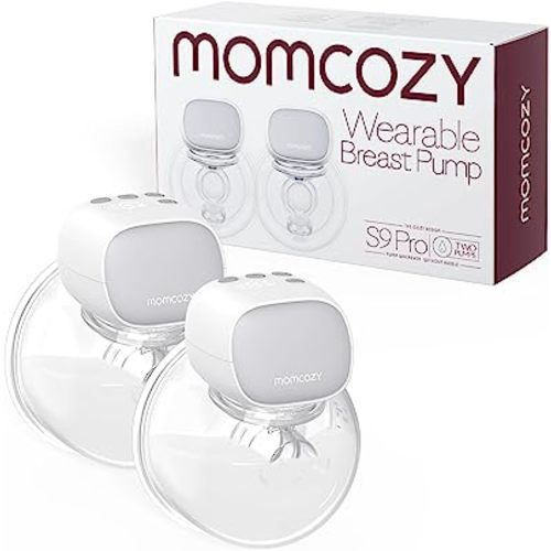 Momcozy S9 Pro Updated Hands Free Breast Pump, Wearable Breast Pump of Longer Battery Life & LED Display, Double Electric Pump with 2 Modes & 9 Levels - 24mm, 2 Pack Gray