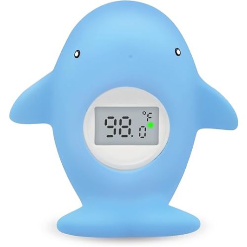 Baby Bath Thermometer Floating Toy, Baby Safety Tub Temperature Water Thermometer, Bathing Toy for Swimming Pool - Kid Toddler Baby Essentials for Newborn, Baby Shower Gifts for Mom (Whale)
