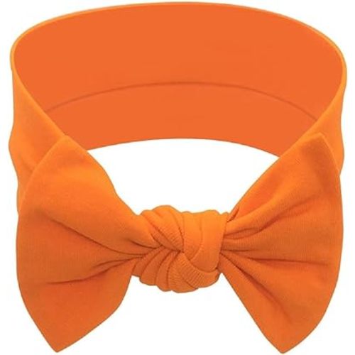 Baby Girl Headbands-Infant,Toddler Cotton Handmade Hairbands with Bows Child Hair Accessories (Orange)