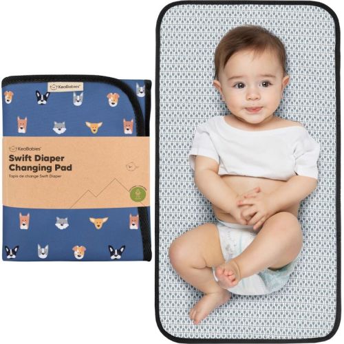 KeaBabies Swift Diaper Changing Pad, Portable Waterproof Diaper Changing Pad for Baby, Travel Changing Pad for Diaper Bag (Wild Patrol)