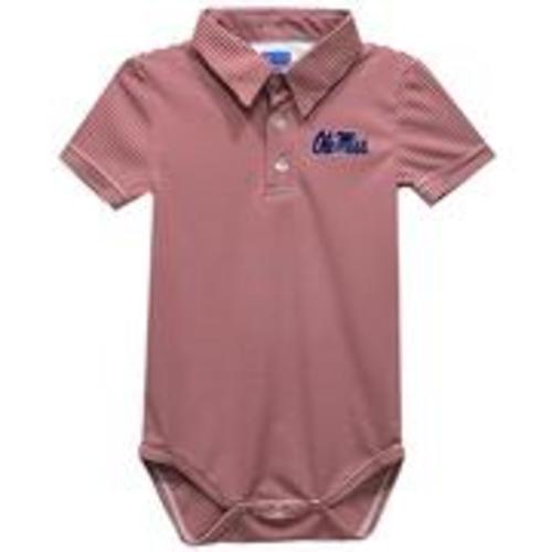 OLE MISS EMBROIDERED RED STRIPE KNIT POLO (12M)
