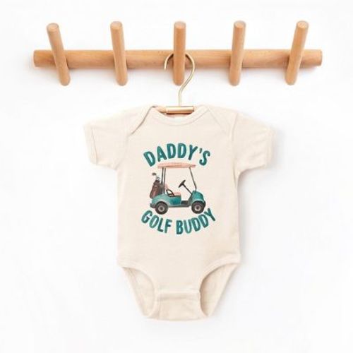 The Juniper Shop Daddy's Golf Buddy Baby Bodysuit - Newborn - Natural